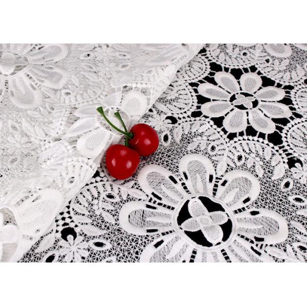 Venice Guipure Cotton Lace Fabric Embroidered Flower Water Soluble Azo Free Dyed