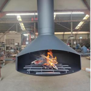Carbon Steel Indoor Hanging Fireplace Ceiling Mounted Suspended Fireplace