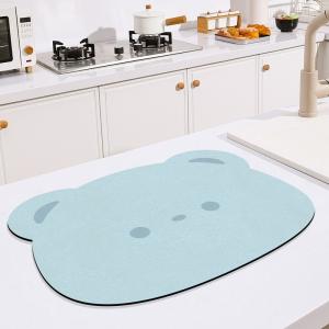 Rubber Kitchen Counter Draining Mat with Multi-Function Pattern and Yellow Color