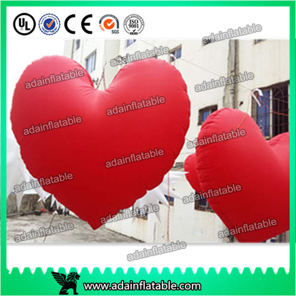 Valentine's Day Decoration Red Inflatable Heart With LED Light For Club Hanging Decoration