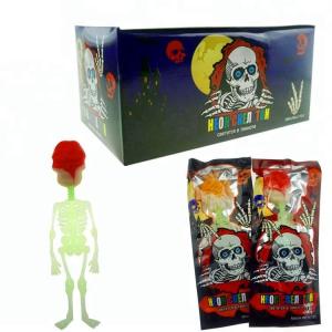 Halal Skeleton Pattern Fruit Flavored Lollipops Multicolored Novelty Shape