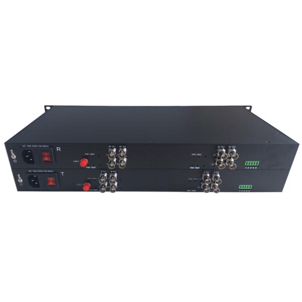 Rack Full HD single mode 8 channel HD SDI transmitter video to fiber converter with data audio