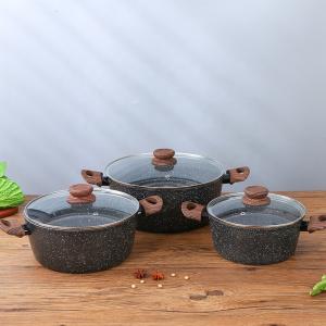 Various Models Kitchen Cookware Maifan Stone Aluminium Ollas Cooking Pot Sets