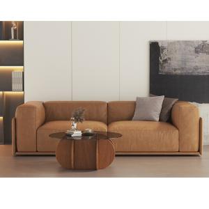 Simple Light Luxury Solid Wood Acrylic Coffee Table Living Room Round Tea Table