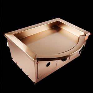 Fan-shaped Copper Teppanyaki Table 2300x900x800mm Electric Heating