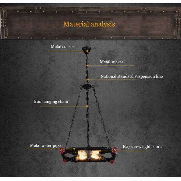 Retro American Iron Dining Room Chandelier Restaurant Bar Kitchen Light Ring Loft Pendant Light(WH-VP-229)