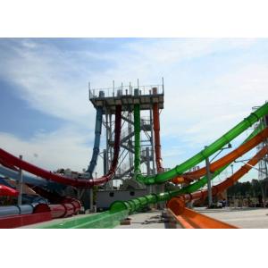 Commercial Water Park Slide Customized Fiberglass Material Steel Structure