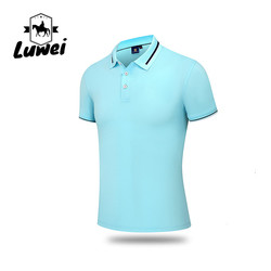 Quick Drying Embroidered Polyester Polo Shirts Textured Lapel Short Sleeve