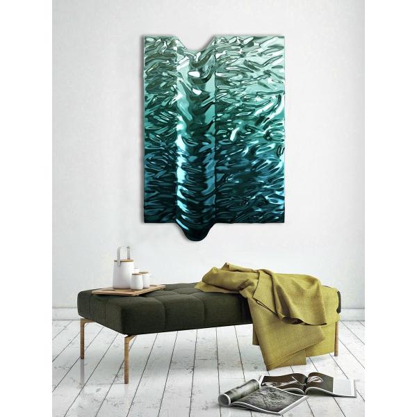 Premium 304 316 SS Plating Water Ripple Wall Art Decor For Modern Star Hotel Lobby