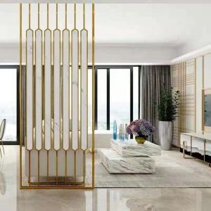 Indoor decorative stainless steel frame with marble board partition movable