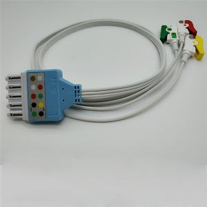 HP / PH 5 Leads Disposable ECG lead wire Cables 90cm Length 3 Clips IEC