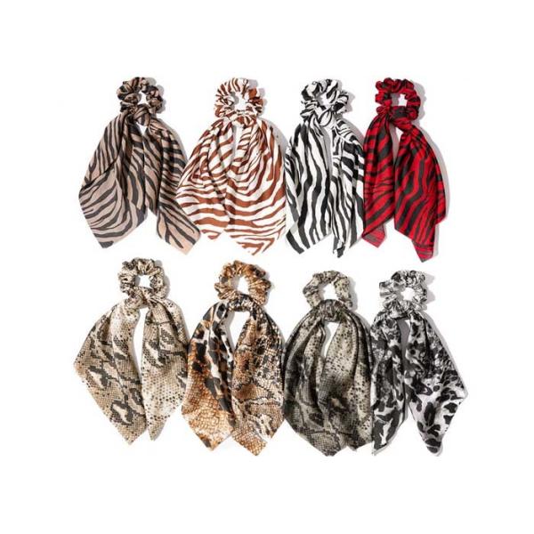 Winter leopard-print snake-print large ribbon headband lady hair updo two in one