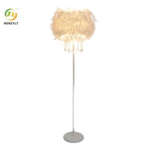 Feather Crystal Floor Lamp Wedding Living Room Bedroom Bedside Lamp Beauty