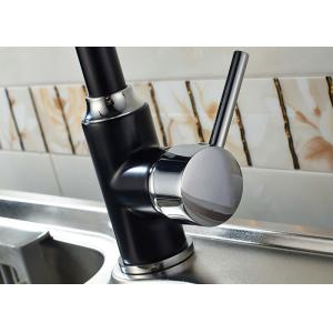 Black Painting LED Light Kitchen Faucet Single Chrome Handle ROVATE