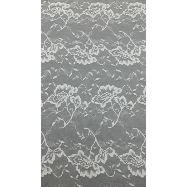 Girls White Lace Embroidered Fabric Breathe Floral Patterns Mesh Ground For Wedding Dresses