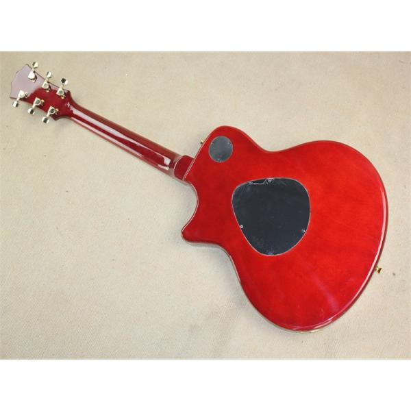 Wholsale Factory custom 21frets classic semi-hollow tobacco sunburst folk acoustic guitar with bird inlay