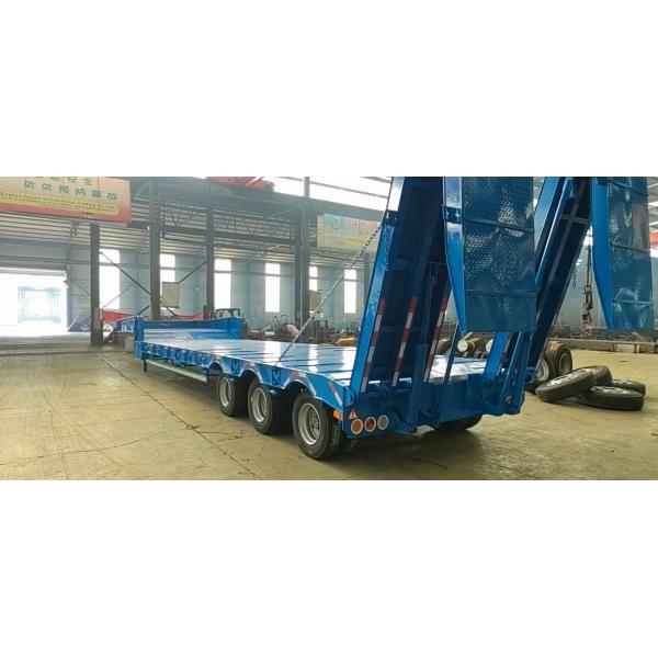 Customization 3 Axle Low Bed Loader 50 60 80 Ton Gooseneck Lowboy Semi Truck