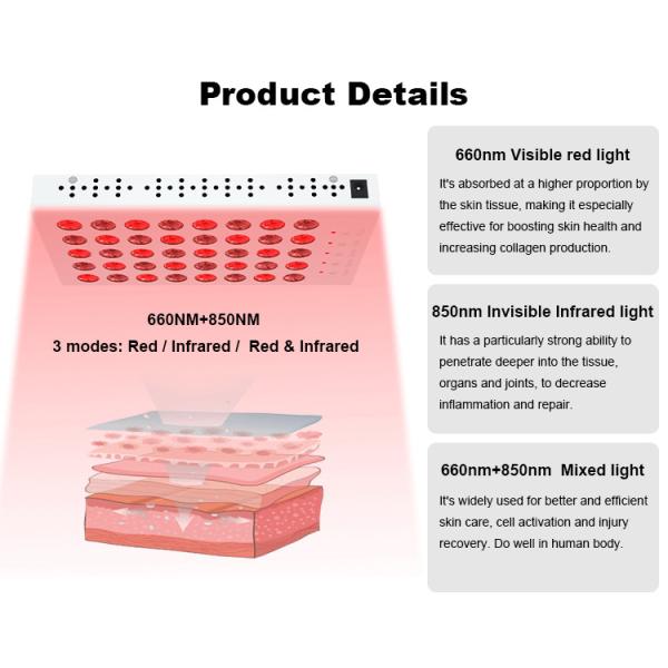 BXA200 Handheld Red Light Therapy Devices With 660nm 850nm LEDs Timing Function
