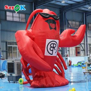 Giant Inflatable Cartoon Characters Lobster Model 4mH Red Colour