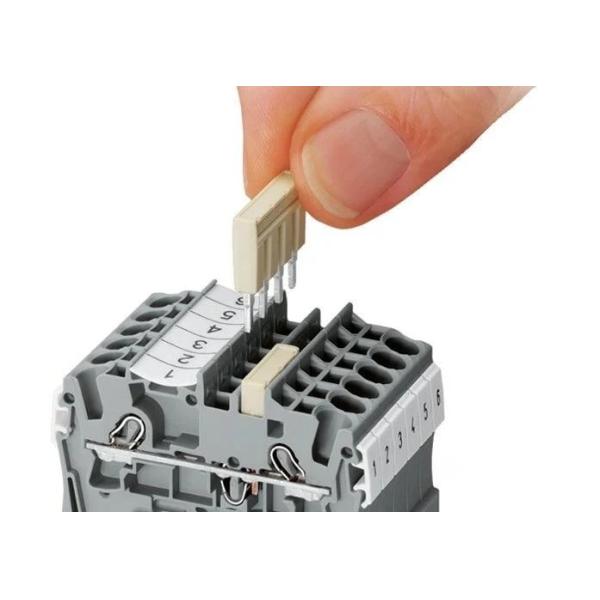 WAGO TOPJOB Rail Mounted Terminal Blocks Continuous Jumper 2/3/4/5/10 Pins Insulation Light Gray