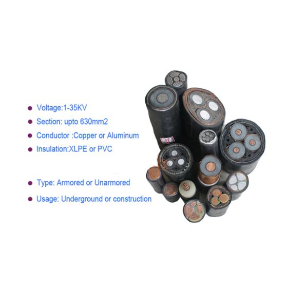 HOT IEC Standard 33kv XLPE Coated Steel Wire Armoured Cable for Construction Low Voltage 12v Copper Conductor Imported Canada