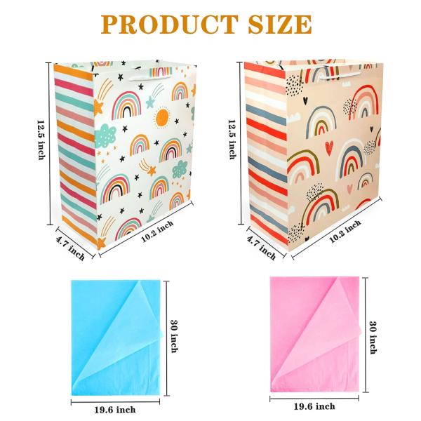 Portable Cartoon Cute Kids Party Gift Tote Paper Bag with CMYK 4 Color Offset Printing