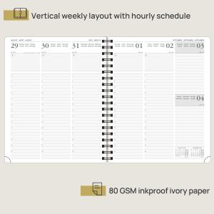 Ivory Paper 100GSM Custom Academic Planner Wirebound Appearance