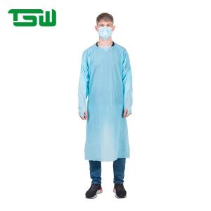 Antibacterial Full Sleeve 80gsm Disposable CPE Gowns