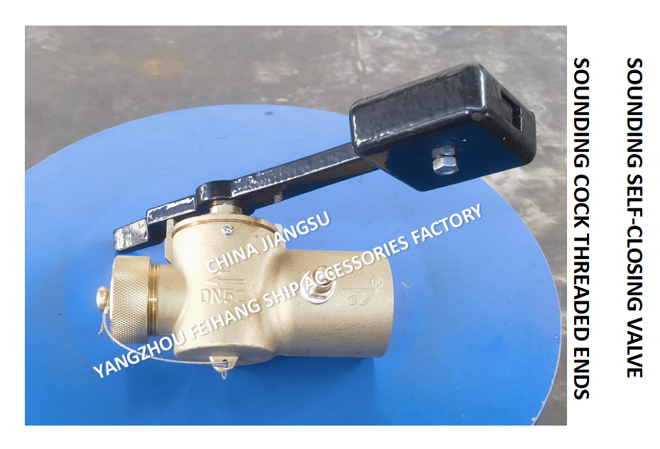Bronze self-closing depth sounder with BSP internal thread end and 360° rotating rod. & SOUNDING COCK THREADED ENDS Supplier - FeiHang Marine