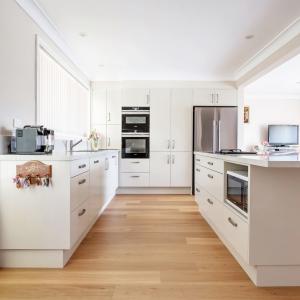 White Lacquer L Shape Modular Kitchen Unit Cabinet Designs