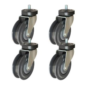 Gray PU 125mm Heavy Duty Trolley Wheels With Ball Bearing