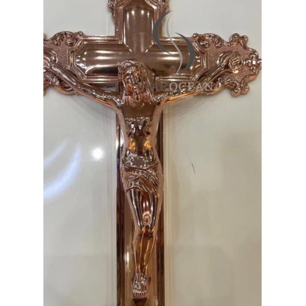 Gold High Quality Plastic Jesus Funeral Cross Coffin Accessories OEM/ODM Service PJ03