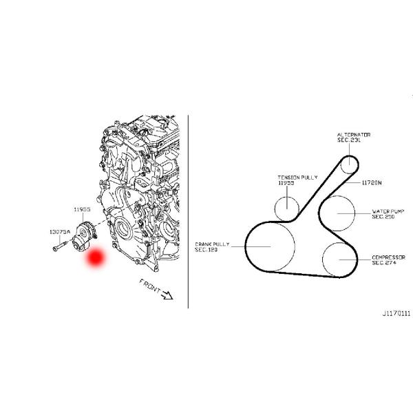 11955-1KC0A 119551KC0A Auto Belt Tensioner For NISSAN JUKE F15 1.6 DIG-T