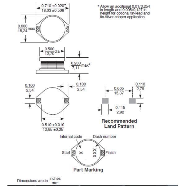 DO5022P-102ML_ SMD Power Inductor 1.0 to 1000 uH Low dc resistance