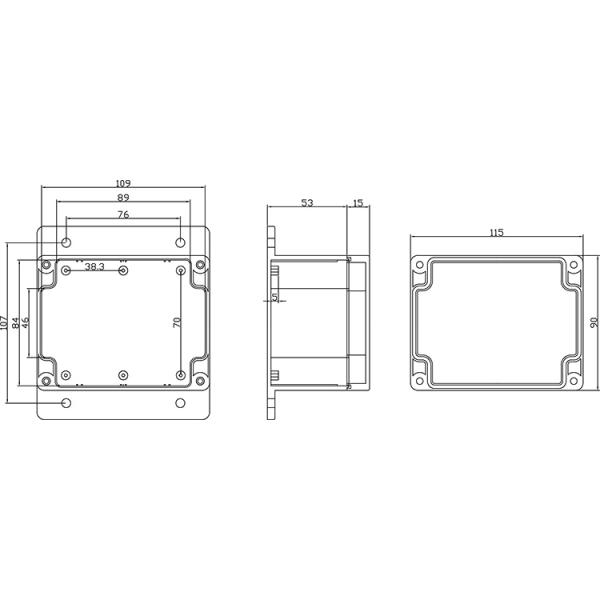 115*90*68mm Transparent Abs Wall Mount Plastic Enclosure