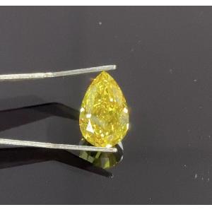 China Pear Shaped lab made yellow diamonds Laser Drilling Jewelry Decorations on sale