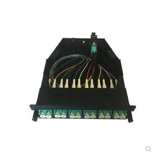 Double Rail Design MTP Patch Panel , 12 24 Core MPO Cassette Patch Panel