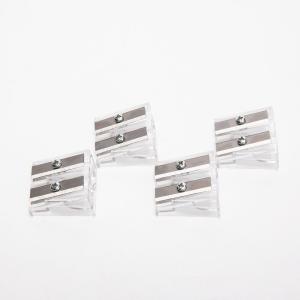 Plastic 13.3mm White Pencil Sharpener Double Hole