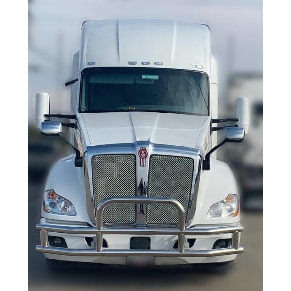 304 Stainless Steel New Semi Truck Deer Guard With LED Lights For Freightliner