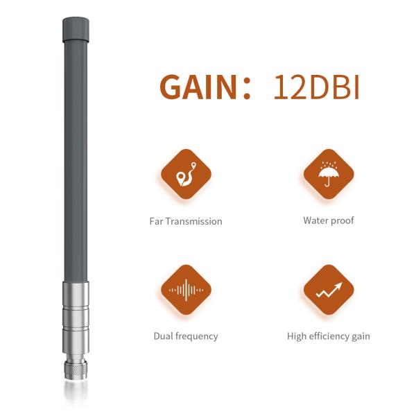 Customized 8dBi Gain Fiberglass Antenna for Outdoor WiFi 2.4GHz 5.8GHz 433MHz 868MHz