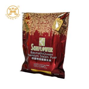 Custom Printed Resealable 1kg 2kg 5kg Rice Packaging Bag Plastic Handle Rice Bag