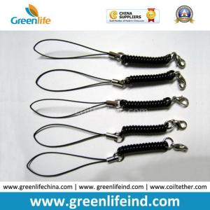 Mini Coiled Strap Phone Holder W/Black Nylon Strap Loop