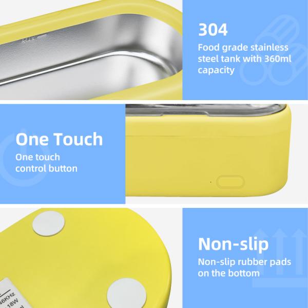 3mins Timer Mini Ultrasonic Cleaner Skymen 360ML 40kHz PSE For Eyeglasses