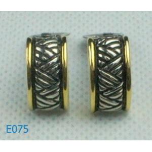 Hot Selling moon crystal zirconia stud earrings with rhodium