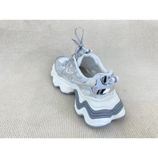 Heightening Silver Casual Sneakers Thick Bottom Soft Comfortable Trainers