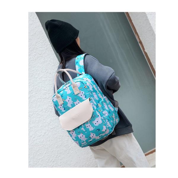 Animal Prints Polyester Rucksack Changing Travel Diaper Bags 27*15*42cm