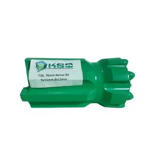 T38 76mm Rock Hammer Drill Bits Quarrying Retractable Threaded Button Bits Rock