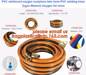 China PVC reinforced oxygen acetylene twin hose PVC welding hose Tygon Material Oxygen Air Hose on sale
