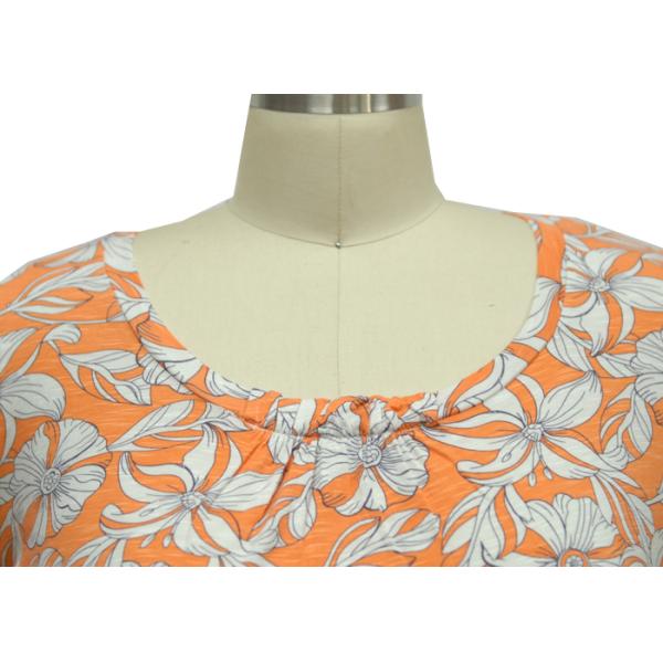Breathable Ladies Viscose Tops , Reactive Printed Womens Casual Summer Outfits