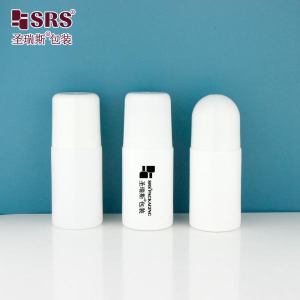 RPPC-60ML Round White Injection Blowing Plastic PP PCR Recycled Eco-friendly Roll On Deodorant Gel Bottle Applicator